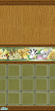 Sims 2 — Jungle Babies Wall 1 by tamlfra — Adorable baby animals with safari colors make this just a cute babies room!