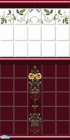Sims 2 — Rose Tile Set - Red  by Halfcreek — created by Halfcreek