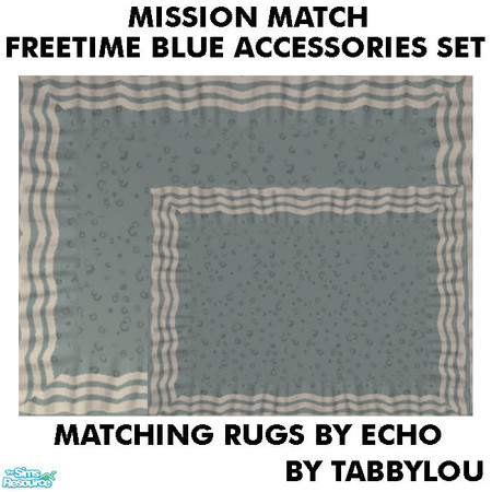 Sims 2 — TL - MM FTBlue Accessories 3x4 Rug by Echo by TabbyLou — Recolor of Echo\'s 3/4 Rug (redone without shadows by