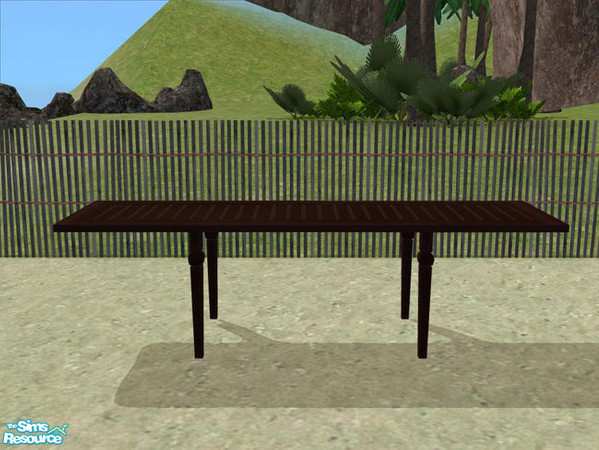 Sims 2 — PB Bali Outdoor Darkwood - Diningtable 3tl by ShinoKCR — requires University