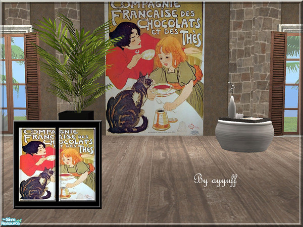 Sims 2 — Nostalgia Wallpapers for Cafe *01_02* by ayyuff — Included:2 wallpapers.Cost:2