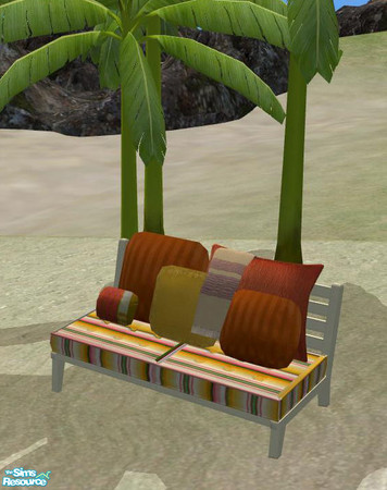 Sims 2 — PB Bali Outdoor cream - Pillows Recolor 4 - Orange by ShinoKCR — 