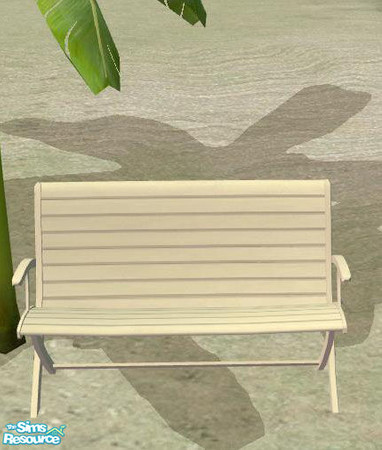 Sims 2 — PB Bali Outdoor cream - Bench (Loveseat) by ShinoKCR — Mesh updated on June 07 2008