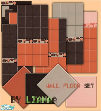 Sims 2 — Set 1012 WallFloor by Lianaa  by Lianaa — Set 1012 WallFloor by Lianaa - set of 5 walls and 4 matching floors