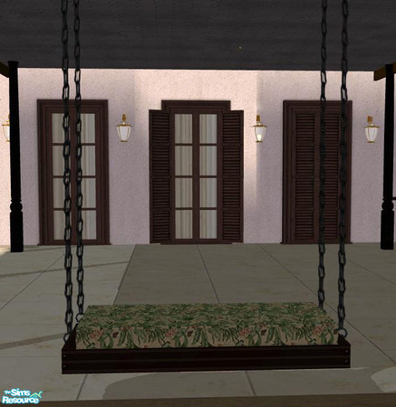 Sims 2 — PB Bali Outdoor Darkwood - Swing Polster green by ShinoKCR — 