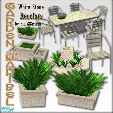Sims 2 — S2S Garden Maribel Recolors 2 by sims2sisters — White Stone - Recolor of Garden Maribel