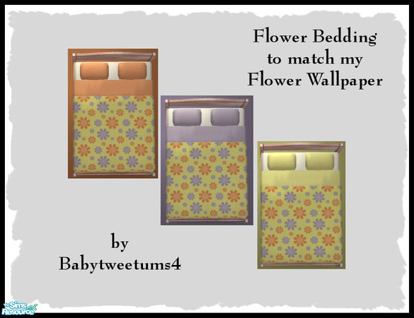 Sims 2 — Flower Bedding by babytweetums4 — This bedding was created to coordinate with my Flower Wallpaper. Colors are