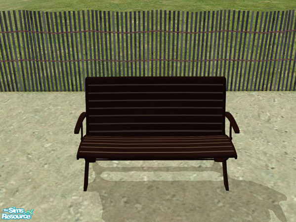 Sims 2 — PB Bali Outdoor Darkwood - Bench (Loveseat) by ShinoKCR — Mesh updated on June 07 2008 - please redownload!
