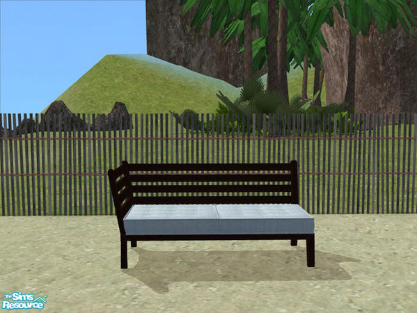 Sims 2 — PB Bali Outdoor Darkwood - Loveseat left polster blue by ShinoKCR — 