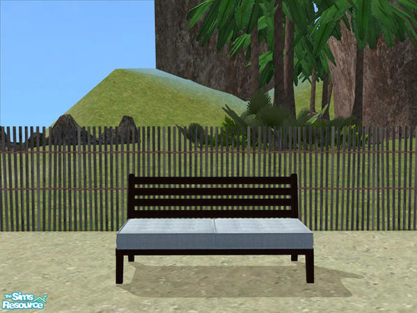 Sims 2 — PB Bali Outdoor Darkwood - Loveseat Polster blue by ShinoKCR — Mesh updated on June 07 2008 - please redownload!