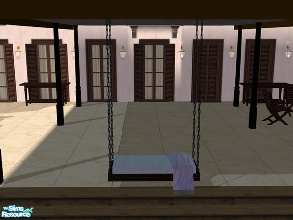 Sims 2 — PB Bali Outdoor Darkwood - Swing Polster blue by ShinoKCR — 