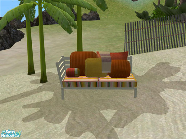 Sims 2 — PB Bali Outdoor cream - Loveseat left  by ShinoKCR — Polster colorful stripes