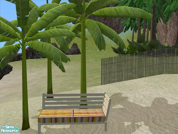 Sims 2 — PB Bali Outdoor cream - Loveseat right  by ShinoKCR — Polster colorful stripes