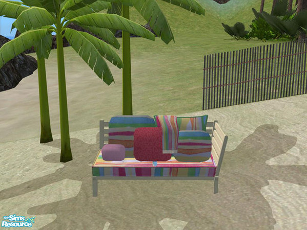 Sims 2 — PB Bali Outdoor cream - Loveseatright Polster  by ShinoKCR — Polster only colorful stripes2