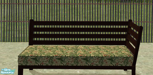 Sims 2 — PB Bali Outdoor Darkwood - Loveseat right Polster green by ShinoKCR — 