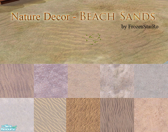 Sims 2 — Nature Decor - Beach Sands Set by FrozenStarRo — New set of ground covers, this time sand tiles to be used on