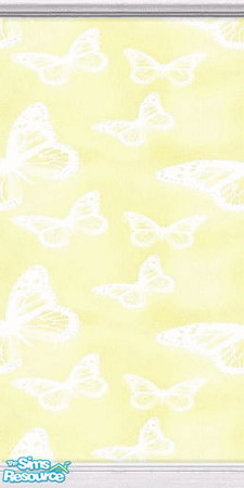 Sims 2 — Yellow Butterfly Wallpaper by TSR Archive — Yellow paper with butterflies will help your Sim think of Spring,