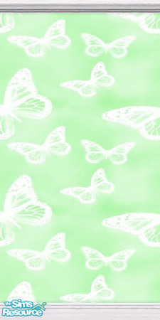 Sims 2 — Green Butterfly wallpaper by TSR Archive — Green paper with butterflies will help your Sim think of Spring, even