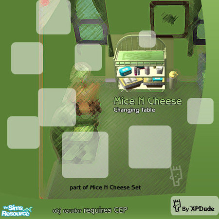 Sims 2 — Mice N Cheese Changing Table by XPDude — This changing table will remind your baby/toddler Sims of cheese for