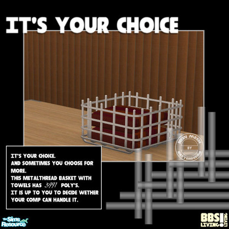 Sims 2 — Metalthread Basket with towels by BetterbeSim — 