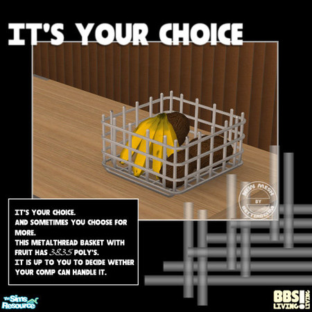 Sims 2 — Metalthread Basket with fruit by BetterbeSim — 