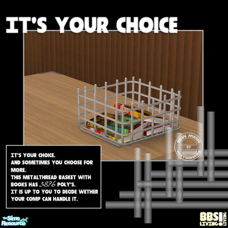Sims 2 — Metalthread Basket with books by BetterbeSim — 