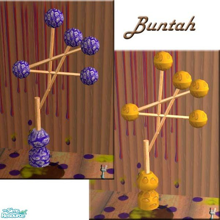 Sims 2 — Wooden bars for the sculpture by buntah — This is the wooden bar part of the genetically incorrect sculpture.