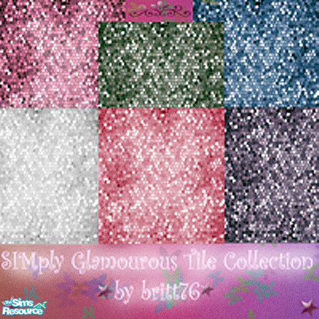 Sims 2 — SIMply Glamourous Tile Collection by britt76 — 6 glittery tiles for the more glamourous Sims....