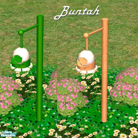 Sims 2 — White bird feeder by buntah — This is the white version of the bird feeder. It requires the birdfeeder mesh file