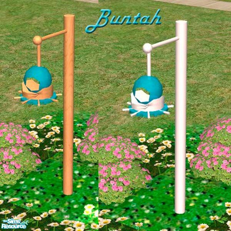 Sims 2 — Blue glass bird feeder by buntah — This is the blue glass version of the bird feeder. It requires the birdfeeder