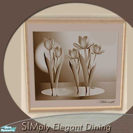 Sims 2 — SIMply Elegant Painting by Cashcraft — The SIMply Elegant Dining Set mixes the colors of rich cream and dark