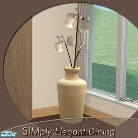 Sims 2 — SIMply Elegant  Dining Vase by Cashcraft — The SIMply Elegant Dining Set mixes the colors of rich cream and dark
