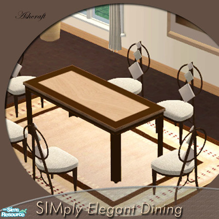 Sims 2 — SIMply Elegant Dining Table by Cashcraft — The SIMply Elegant Dining Set mixes the colors of rich cream and dark