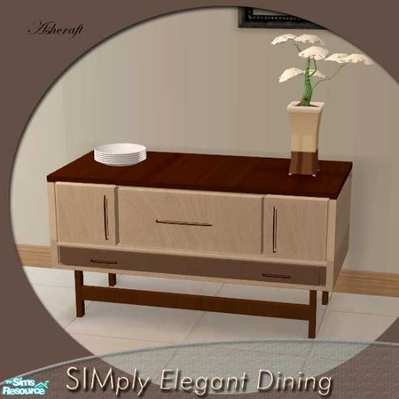Sims 2 — SIMply Elegant Dining Sideboard by Cashcraft — The SIMply Elegant Dining Set mixes the colors of rich cream and