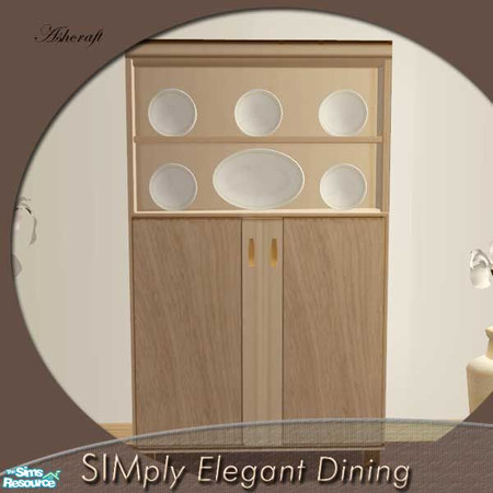 Sims 2 — SIMply Elegant Breakfront by Cashcraft — The SIMply Elegant Dining Set mixes the colors of rich cream and dark