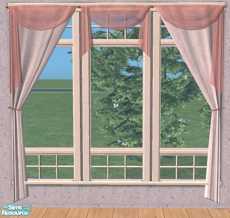 Sims 2 — Multi Style Curtains - Pink & White by Bitzybus — Recolor of the Multi Style curtain, you will need the mesh