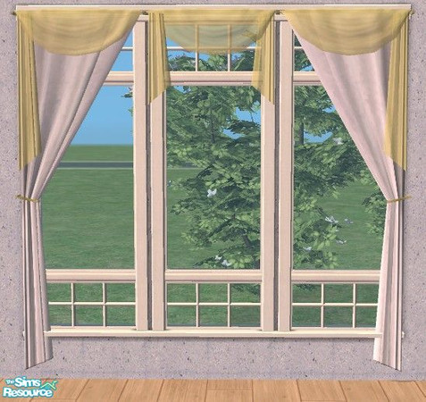 Sims 2 — Multi Style Curtains - Yellow & White by Bitzybus — Recolor of the Multi Style curtain, you will need the