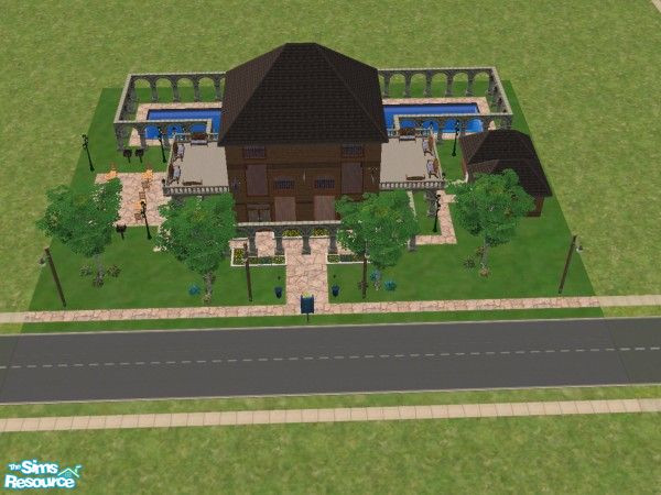 Sims 2 — Marble Arches by tomdelonge — My first community lot. It has everything. Even an electronics stand to buy your