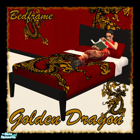 Sims 2 — Golden Dragon BedFrame by sww — You will need the mesh from the "Round Retro" set I made earlier and