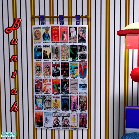 Sims 2 — Comics Collection Wall Hanging by buntah — More comics.