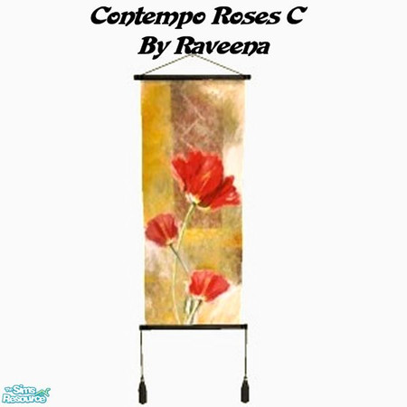 Sims 2 — Roses Wall Hanging C by Raveena — Part of the Contempo dining set.