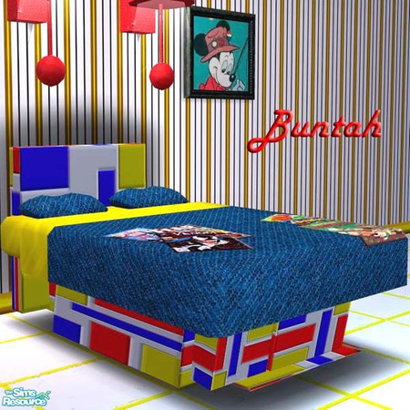 Sims 2 — Sleepin' on Colored Blocks by buntah — This is a recolor of my "Sleepin' on boxes" bed FRAME mesh. You