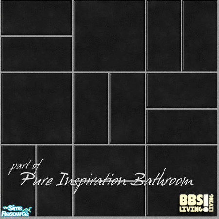 Sims 2 — Pure Inspiration floor 2 by BetterbeSim — Black tiles in a geometric pattern. Part of the Pure Inspiration