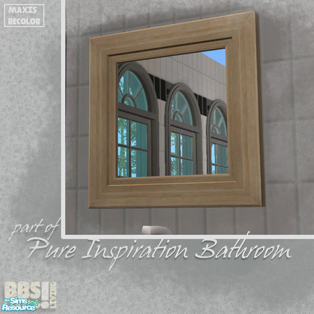 Sims 2 — Pure Inspiration Bathroom, Mirror by BetterbeSim — Bathing to Basic. A clean modern bathroomset in basic