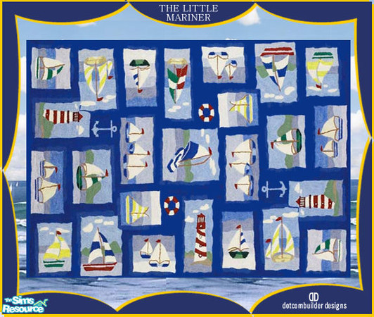 Sims 2 — The Little Mariner Rug by dotcombuilder — *Requires Windkeepers 3x4 Rug Mesh* Boats and lighthouses makes this