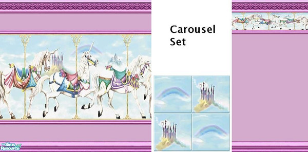 Sims 2 — Carousel (merry-go-round) Set by Lorah — Carousel (merry-go-round) Set is an amazingly, whimsical addition to