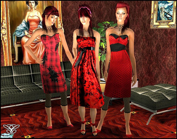 Sims 2 — Pin...up by cippa1982 — 3 outfits for female adult sims! Don\'t forget to download the required files mesh.