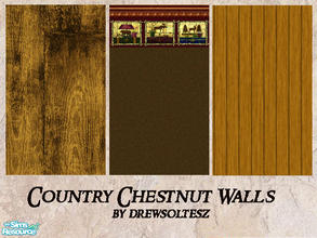 Sims 2 — Country Chestnut Wall Coverings by drewsoltesz — A set of three different, rustic western themed wall coverings,