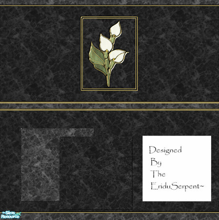 Sims 2 — Black Lily Wall & Floor Set by eriduserpent — OK out of all the sets I have done...I like this one the most.