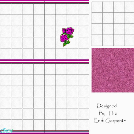 Sims 2 — Old Biddy Bathroom Set... by eriduserpent — A rather worn but once pretty (a bit like me) bathroom wall and